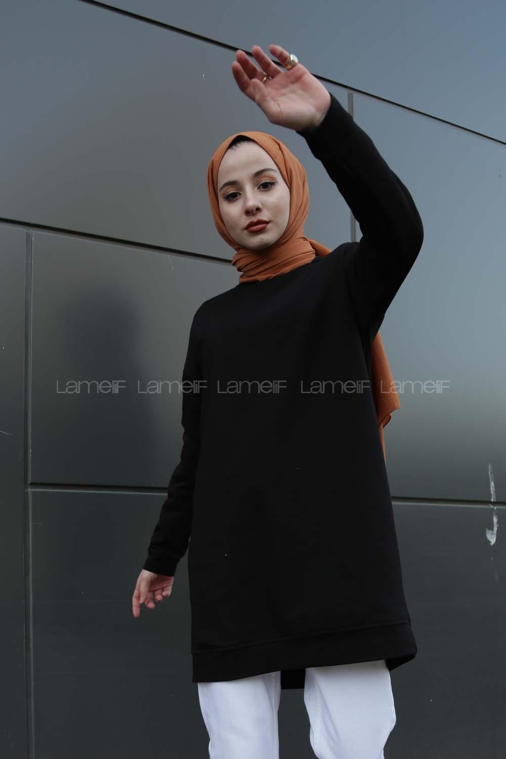 Modalamelif Düz Renk Sweat Siyah