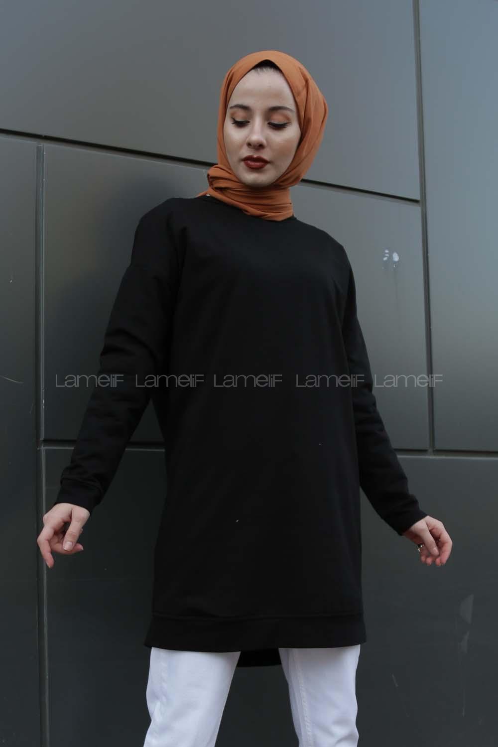 Modalamelif Düz Renk Sweat Siyah