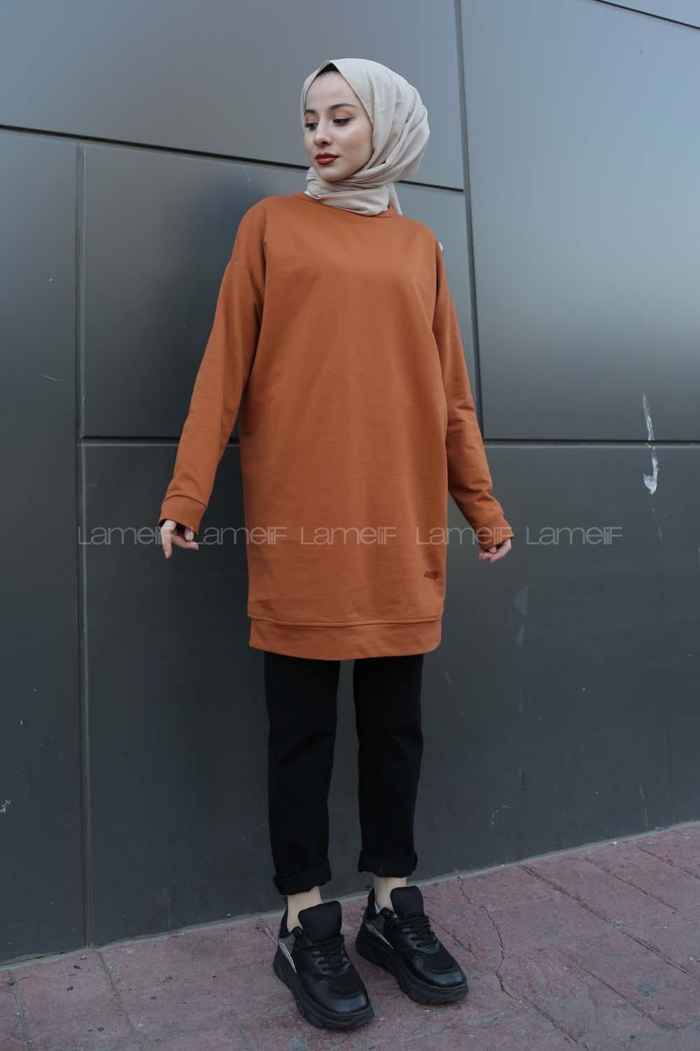 Modalamelif Düz Renk Sweat Taba