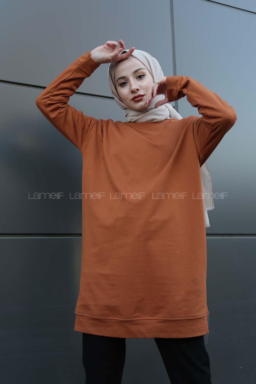 Modalamelif Düz Renk Sweat Taba