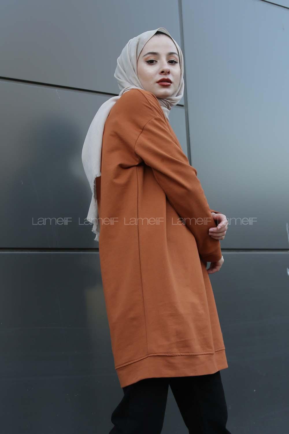 Modalamelif Düz Renk Sweat Taba