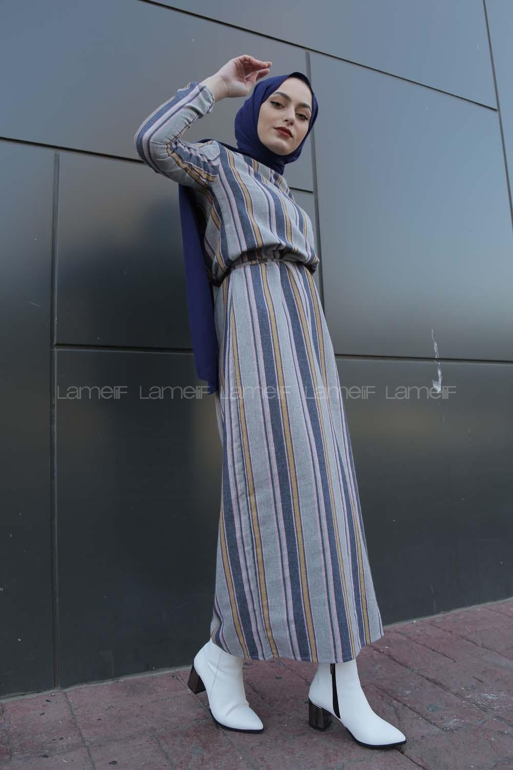 Modalamelif Belden Bağcıklı Elbise Sütlü Kahve