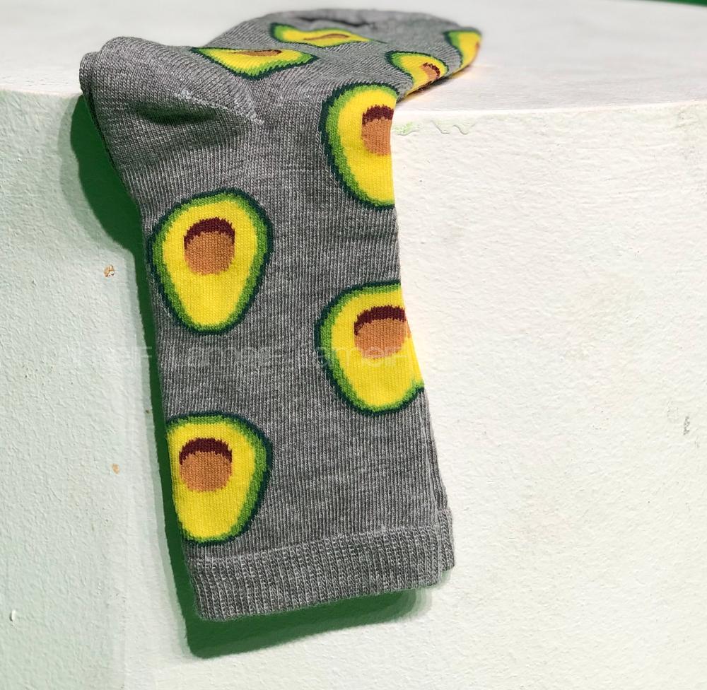 Modalamelif Gri Avakado Baskılı Çorap