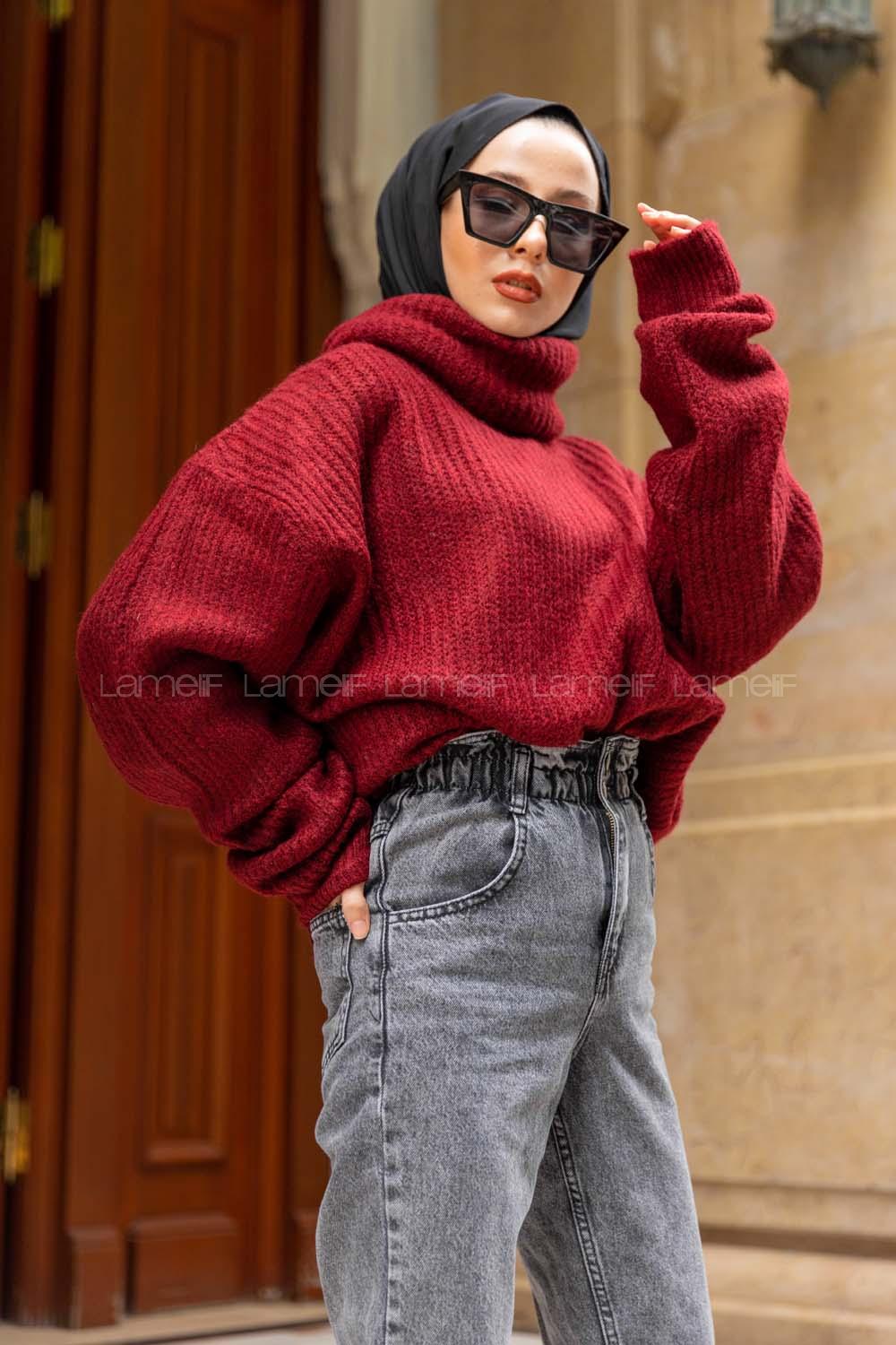 Modalamelif Balıkçı Yaka Selanik Kazak Bordo