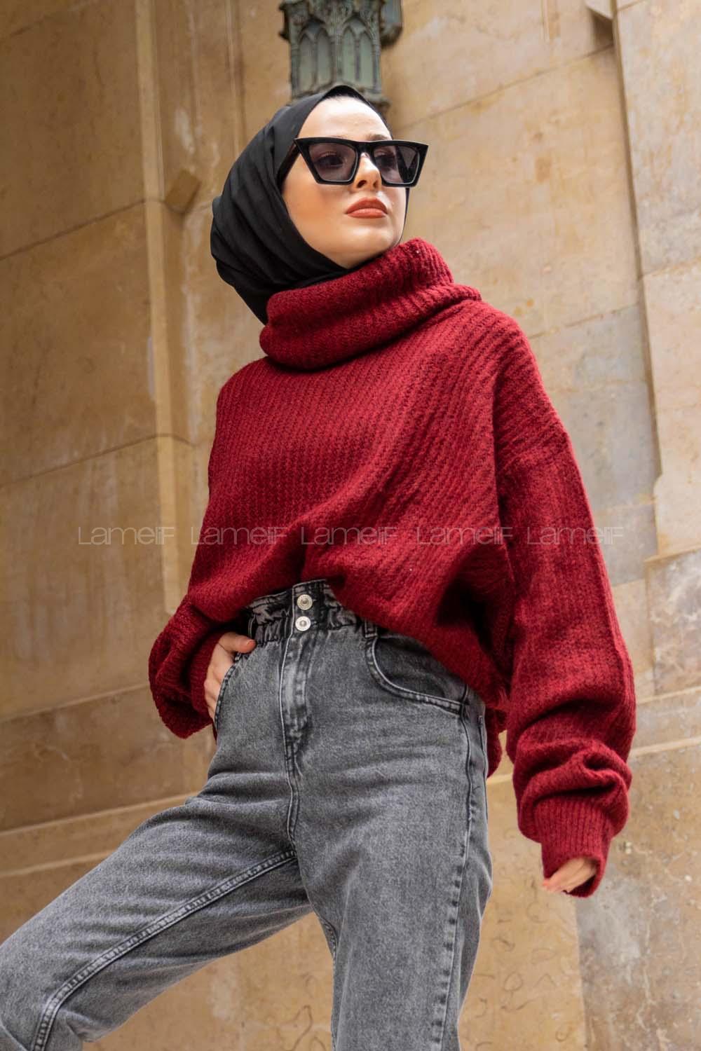 Modalamelif Balıkçı Yaka Selanik Kazak Bordo