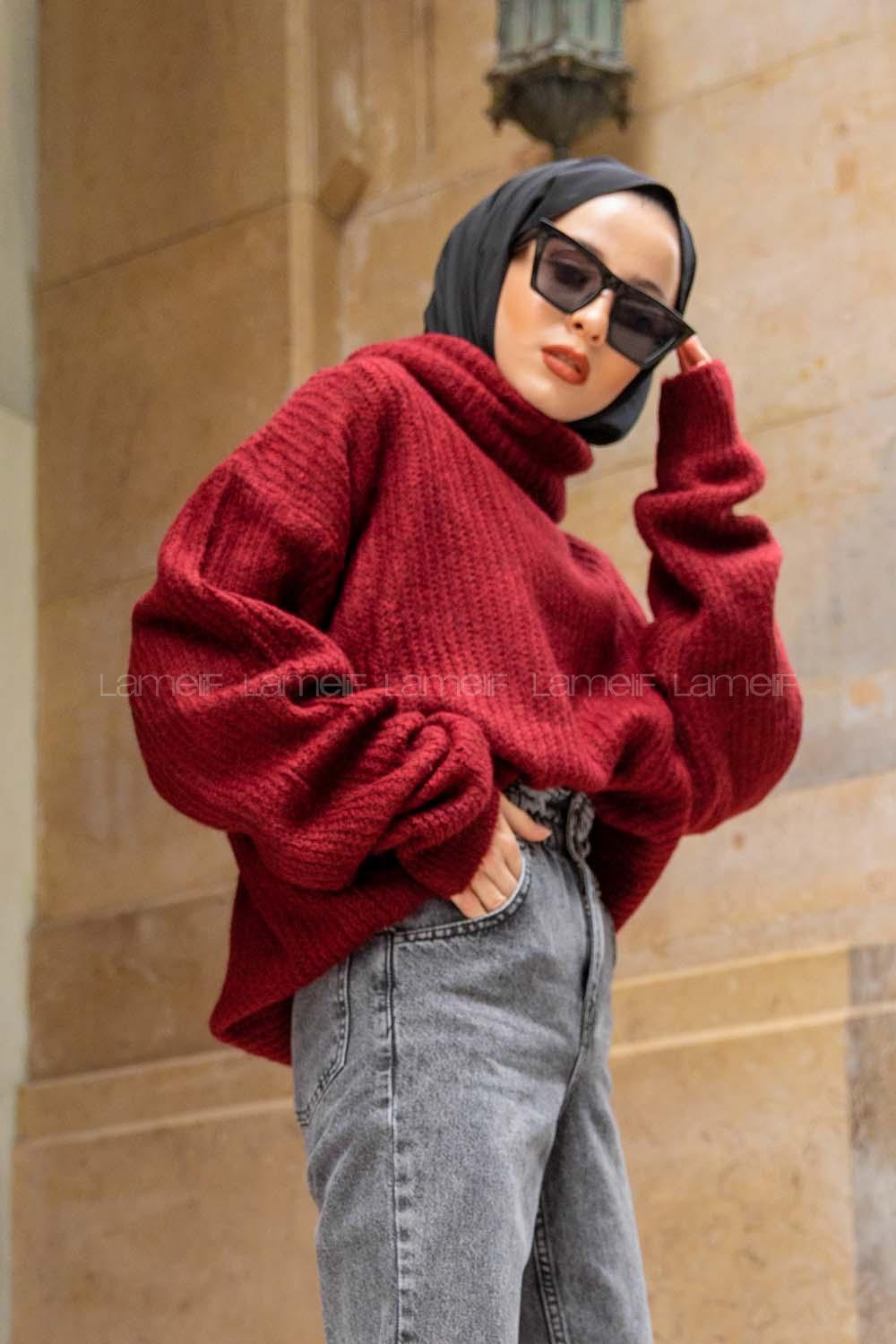 Modalamelif Balıkçı Yaka Selanik Kazak Bordo