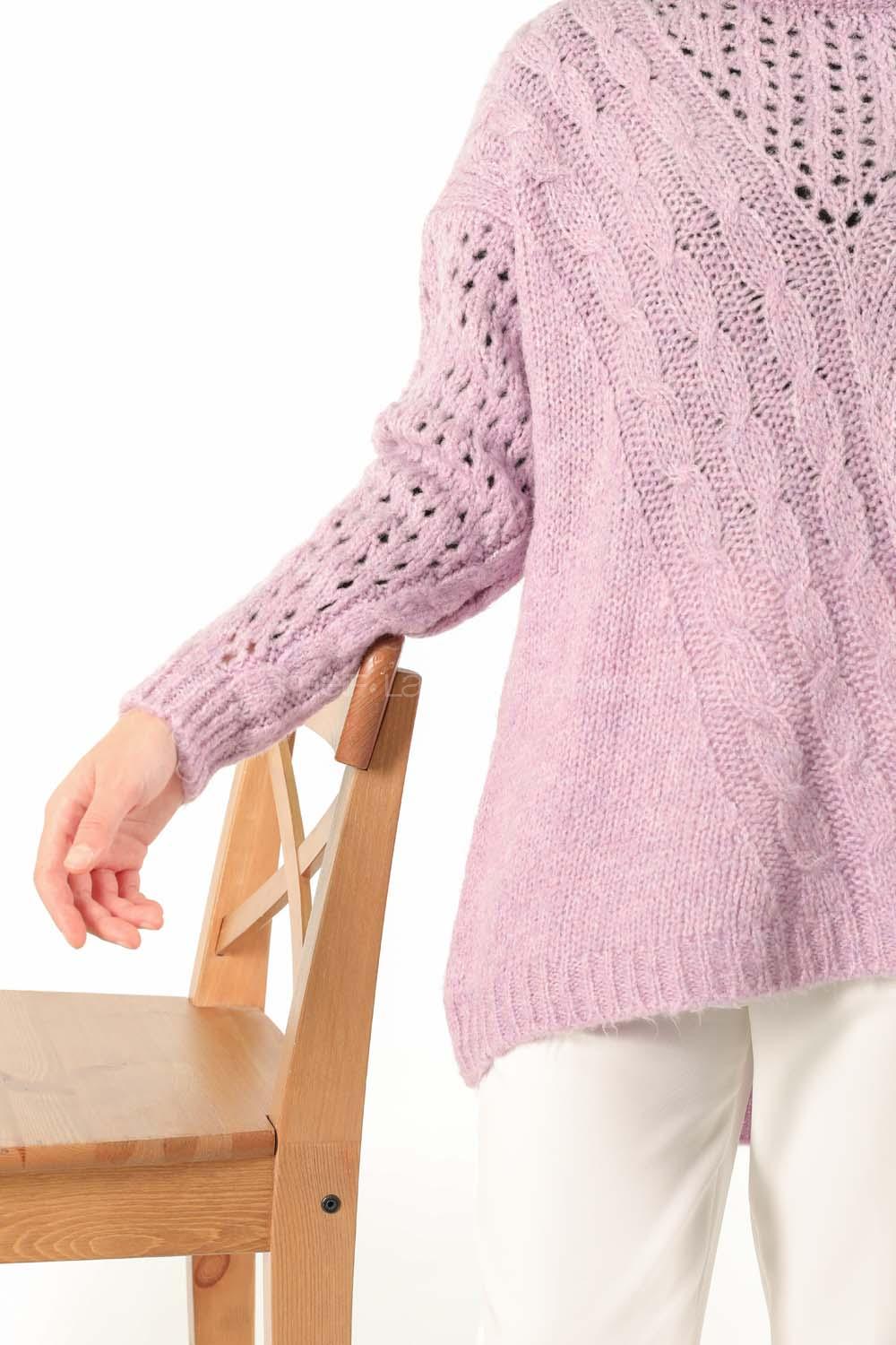 Modalamelif  Ajurlu Triko Kazak Lila