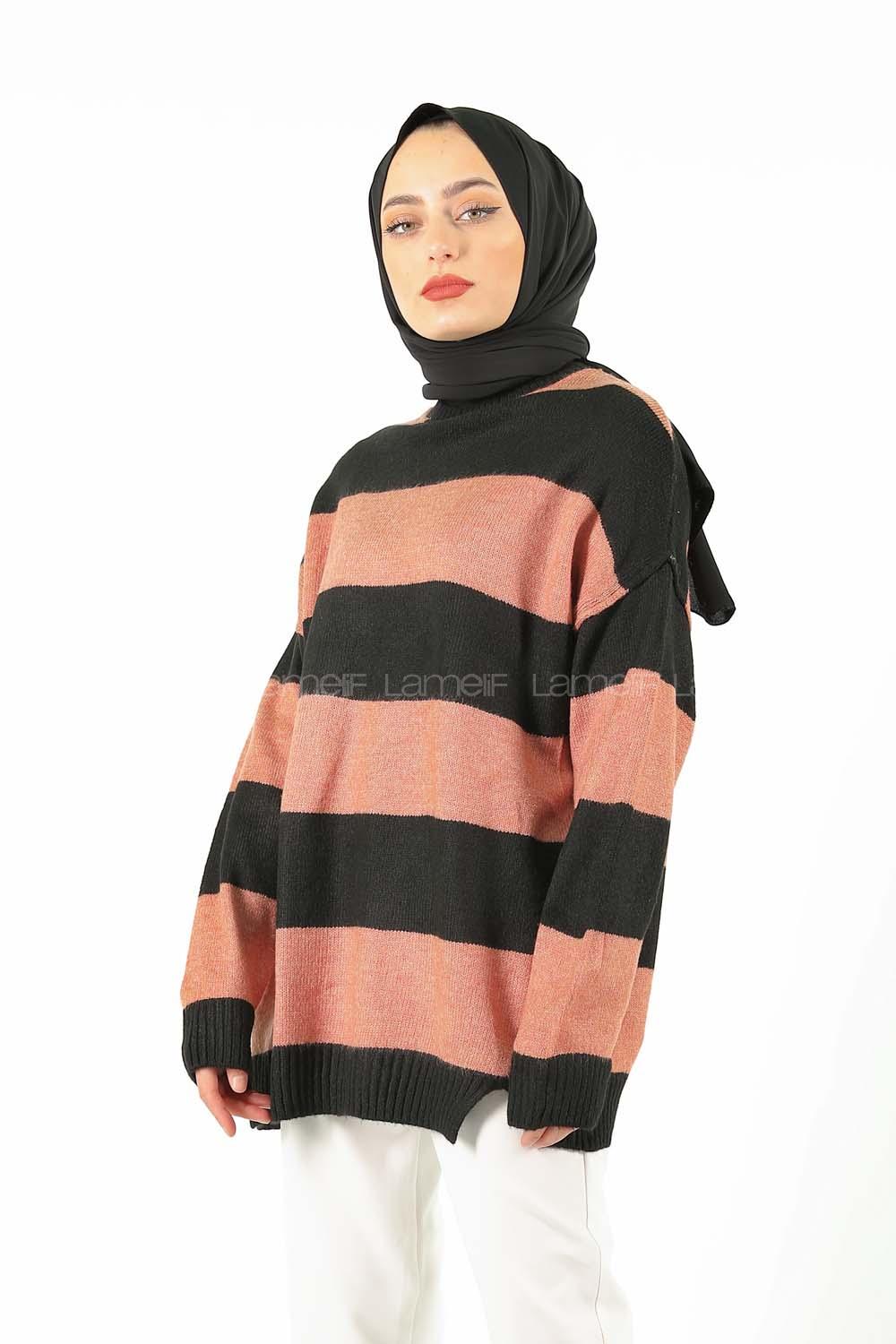 Modalamelif Gül Kurusu Kontrast Triko Kazak