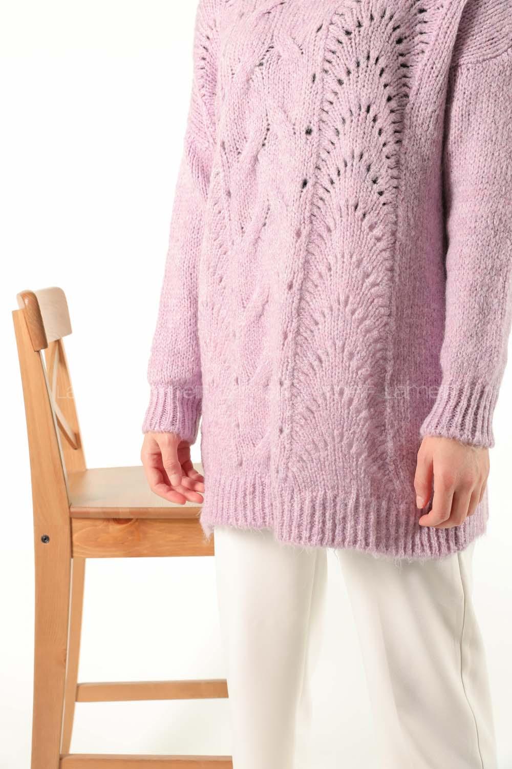 Modalamelif  Yarım Balıkçı Yaka Kazak Lila