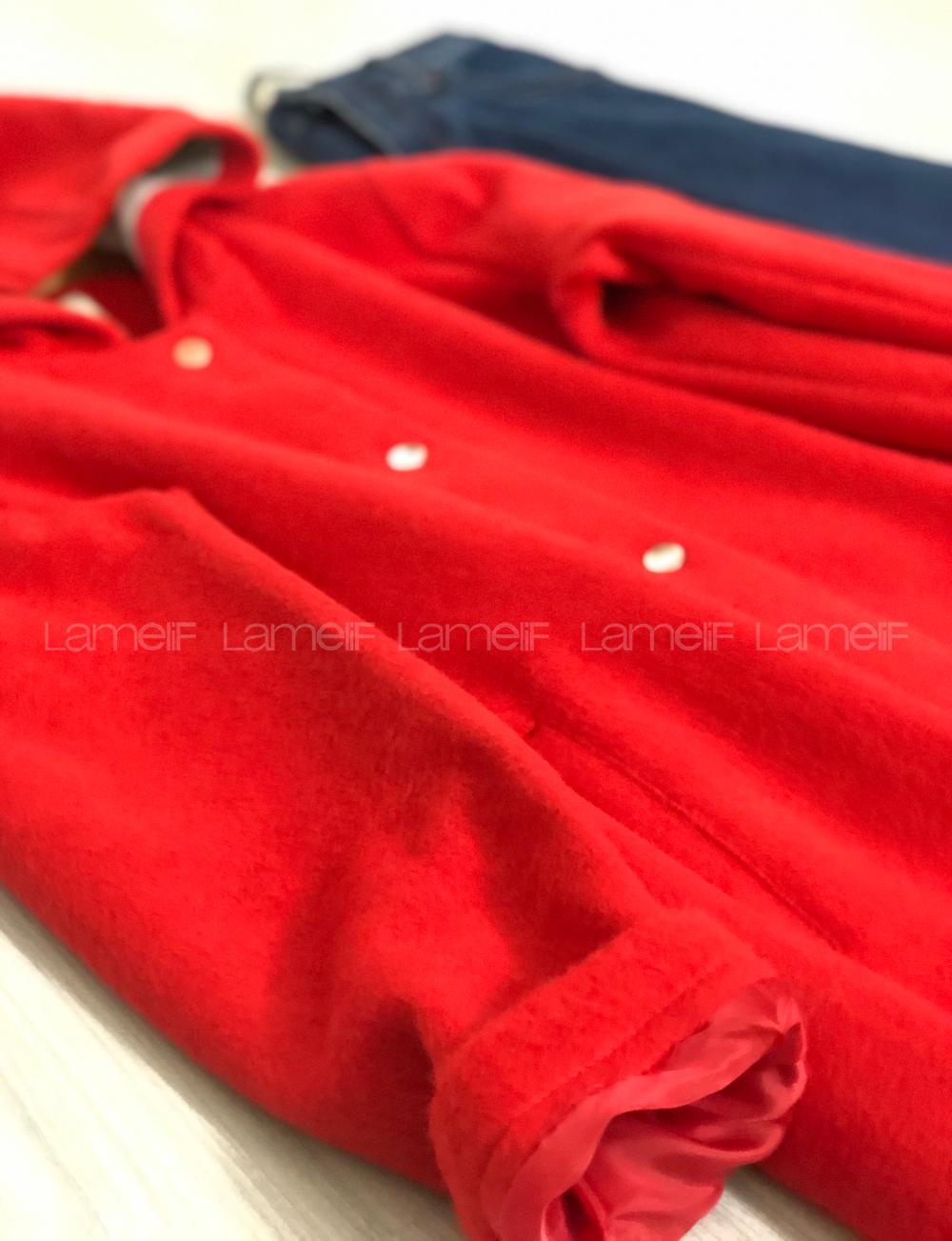 Modalamelif Kırçıllı Kaşa Kaban Kırmızı