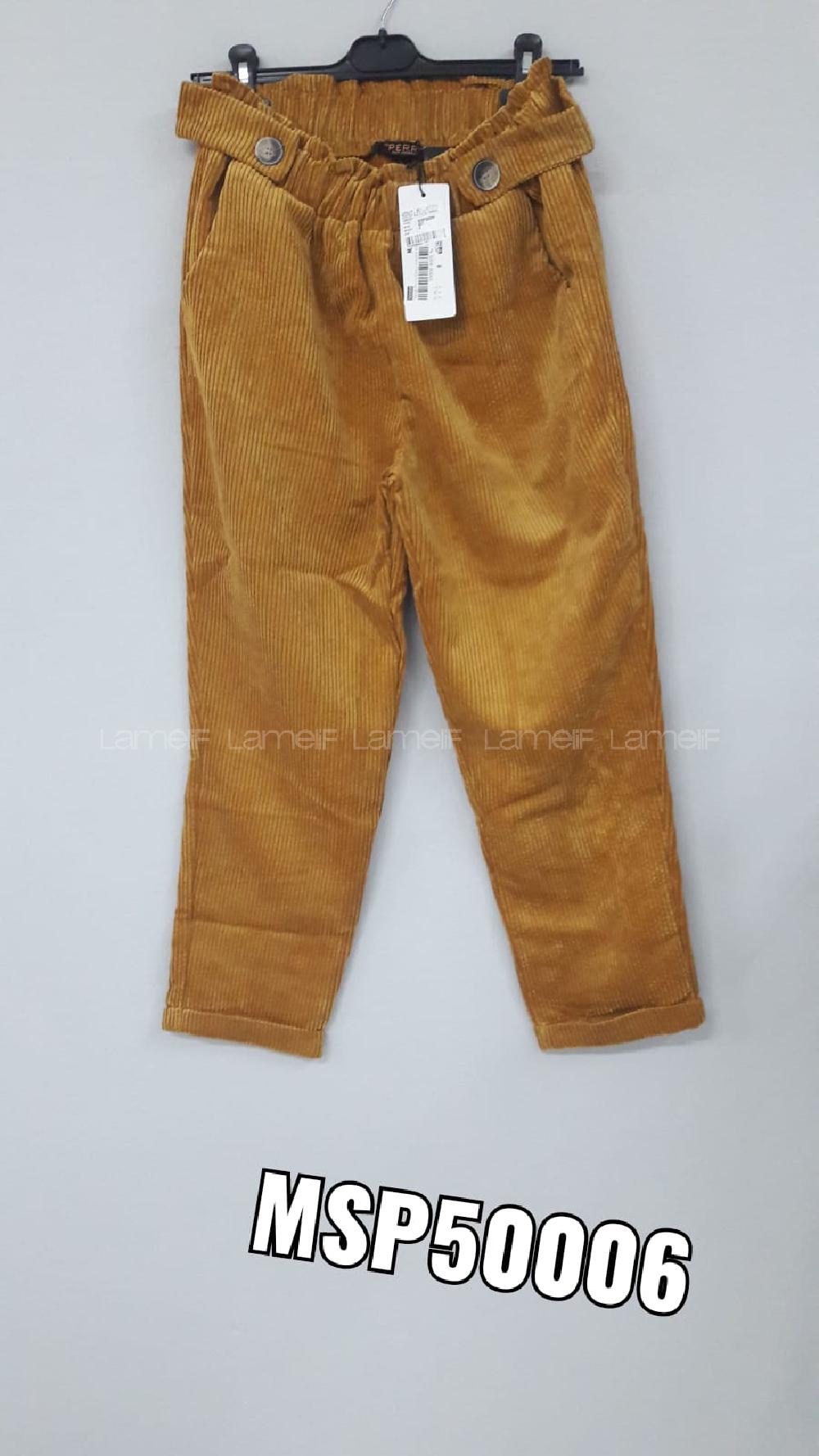 Modalamelif  Beli Lastikli Düğmelli Kalın Fitilli Kadife Pantolon Hardal Sarısı