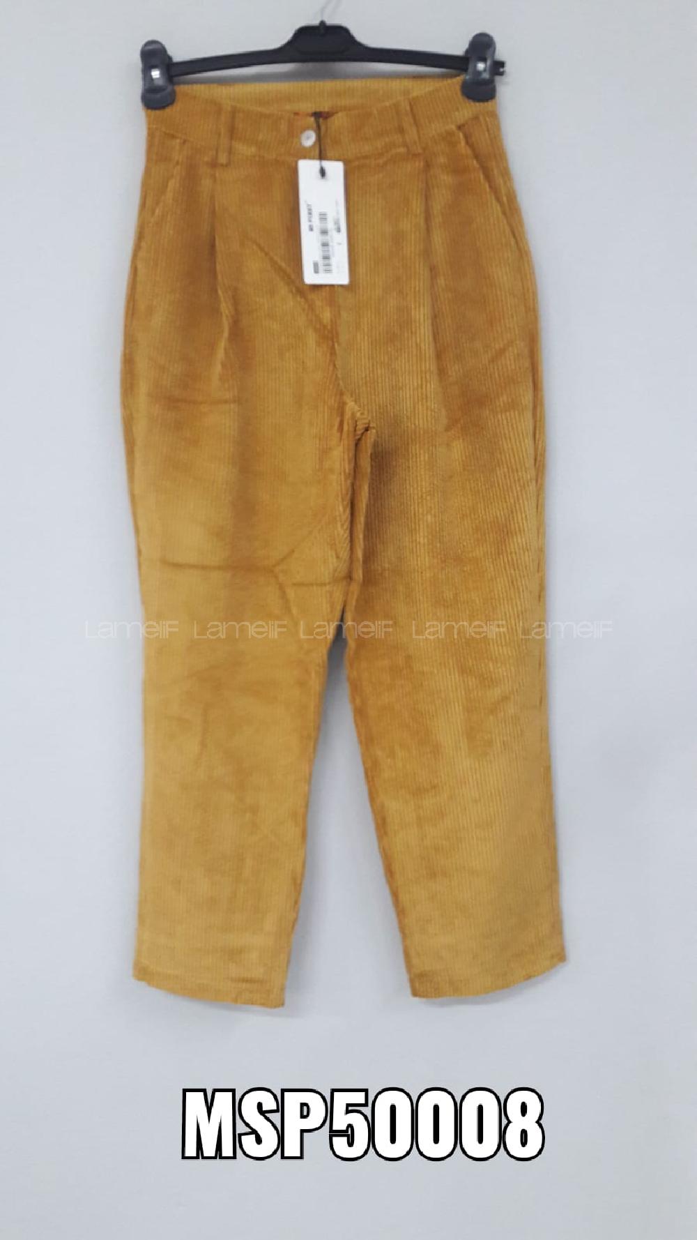 Modalamelif Kalın Fitilli Bol Kadife Pantolon Hardal Sarısı