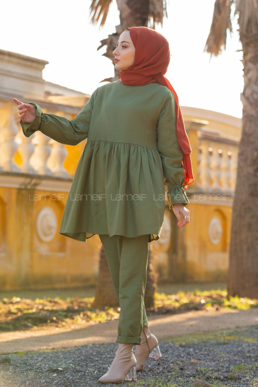 Modalamelif Kol Bağlamlı İkili Takım Haki