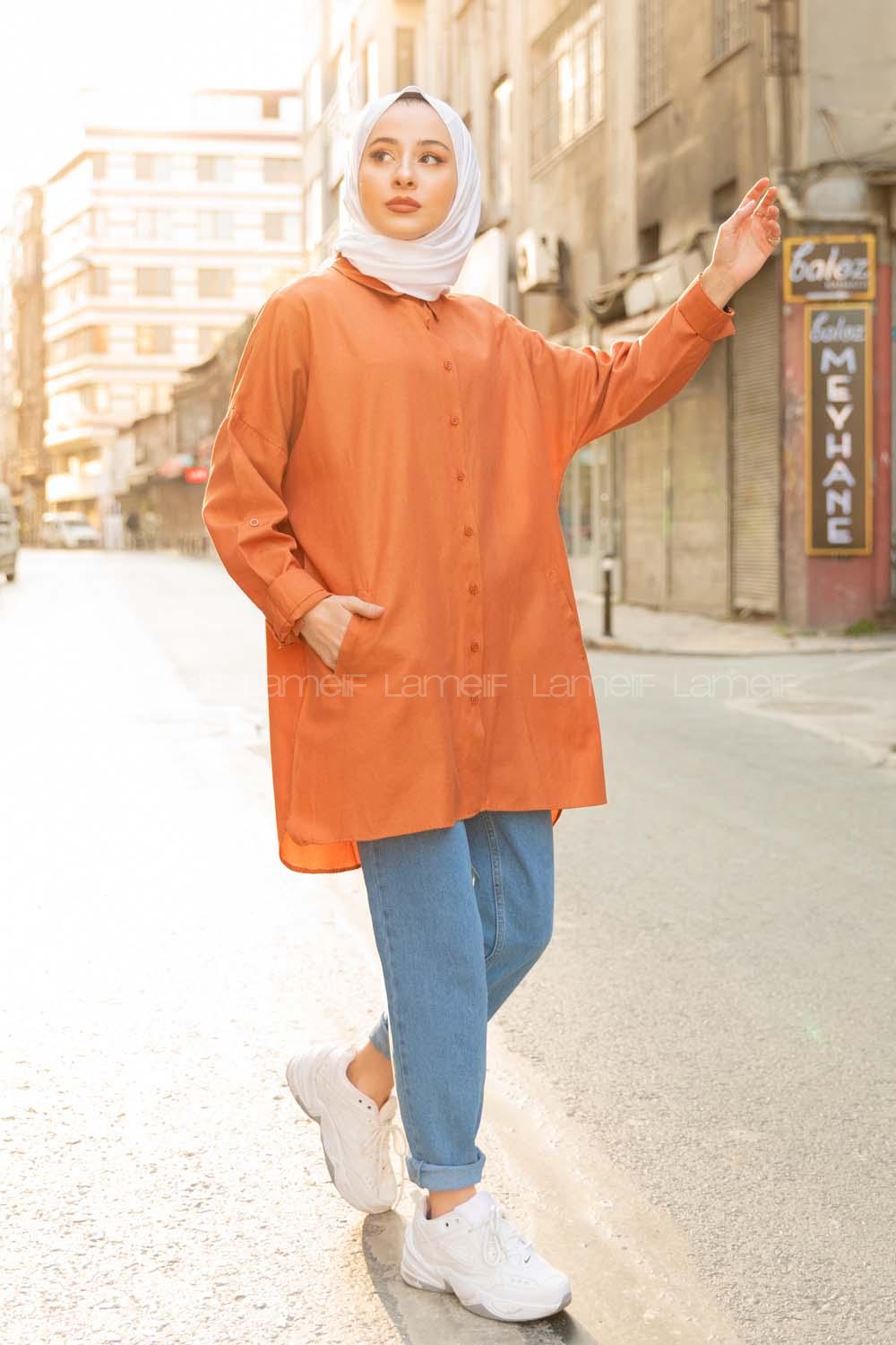 Modalamelif Boyfirend Gömlek Kiremit