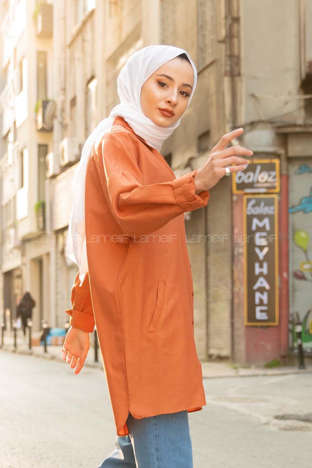 Modalamelif Boyfirend Gömlek Kiremit