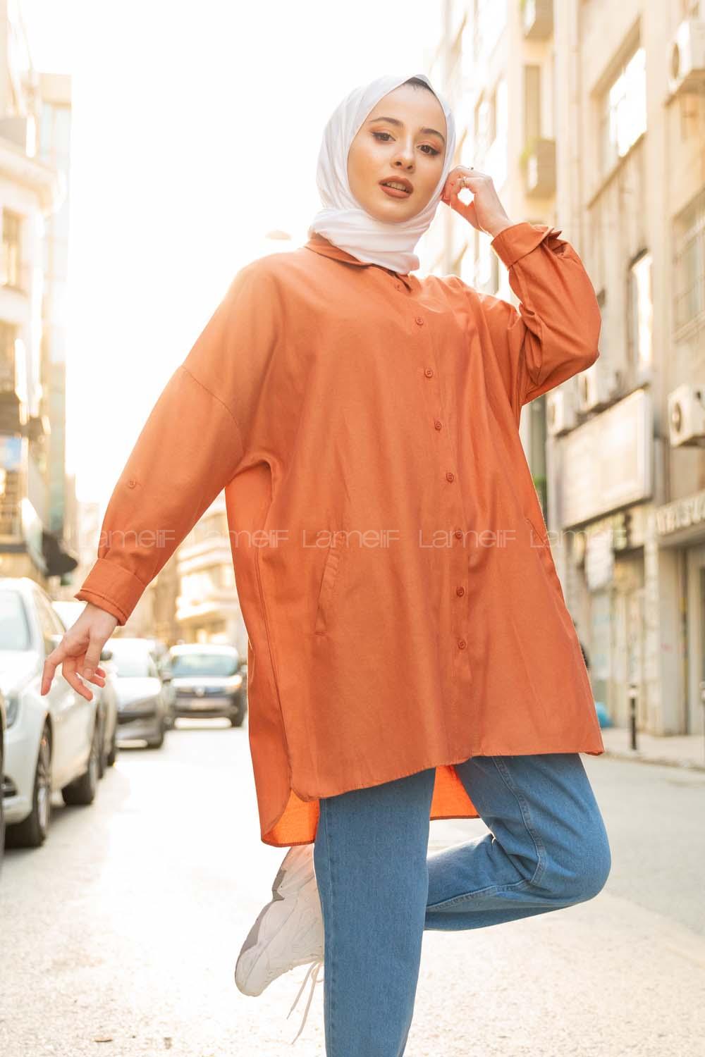 Modalamelif Boyfirend Gömlek Kiremit