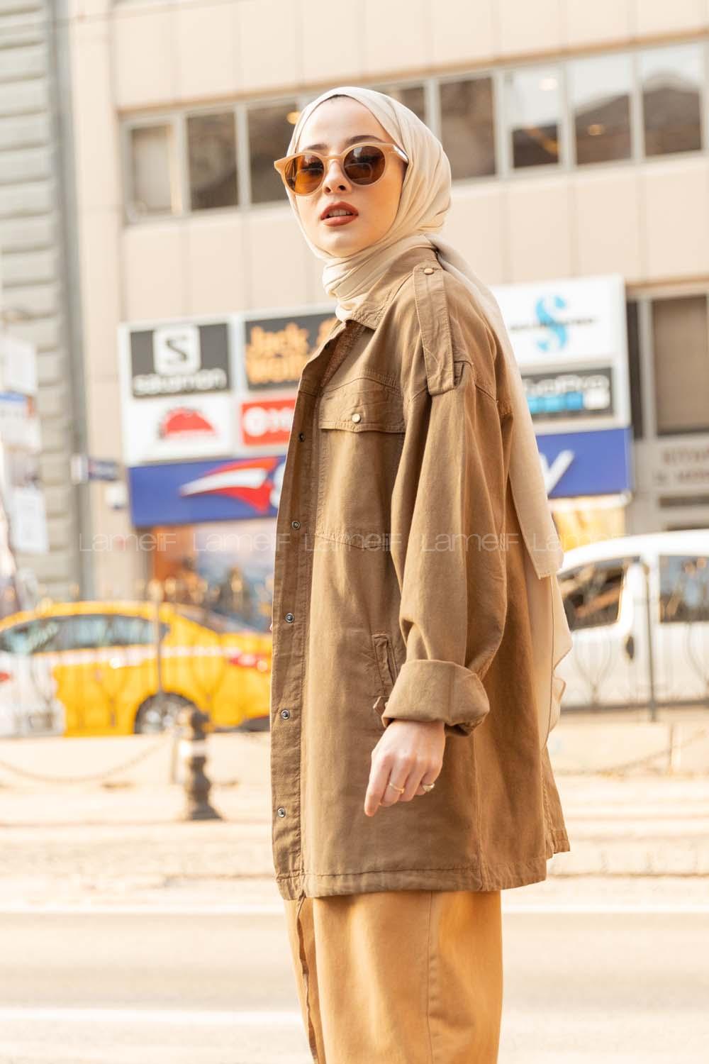 Modalamelif Çıt Çıt Düğmeli Ceket Asker Yeşili