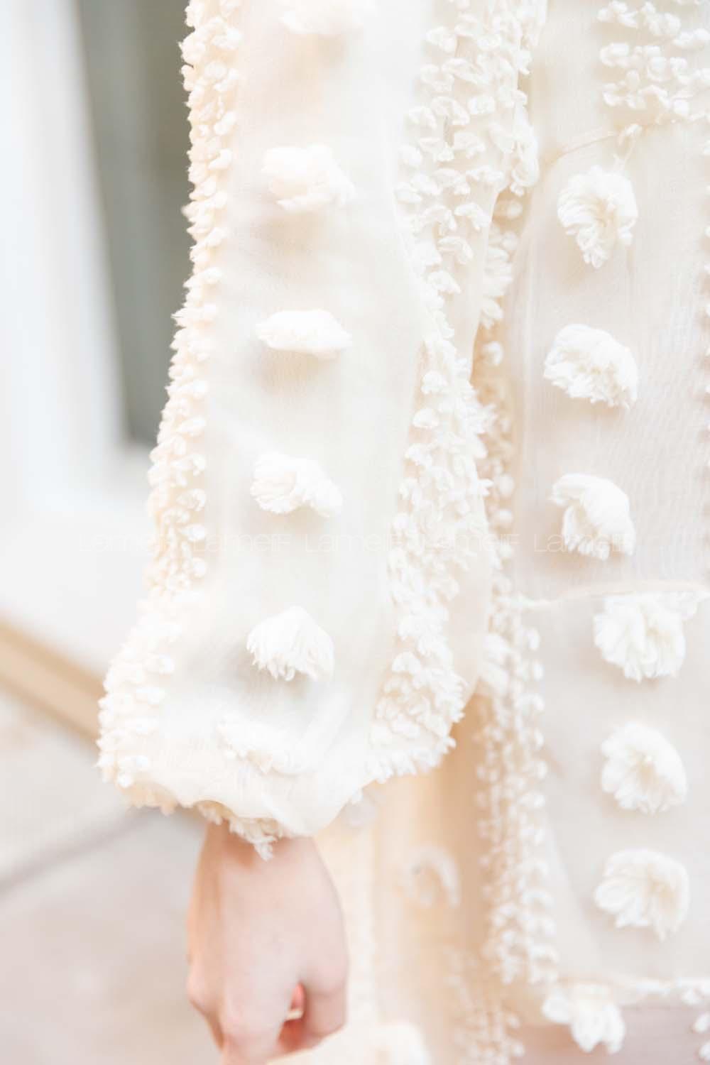 Modalamelif İçi Astarlı  Ponponlu  Tunik Ekru