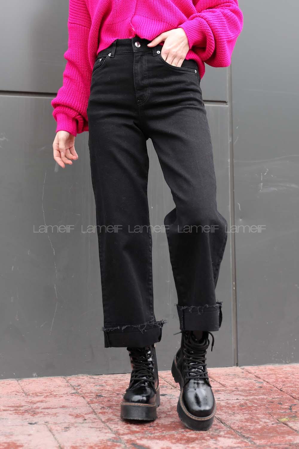 Modalamelif Bol Paça Jean Siyah