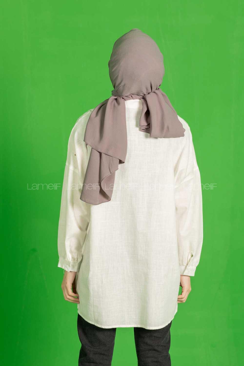 Modalamelif Çift Cepli Salaş Keten Gömlek Ekru