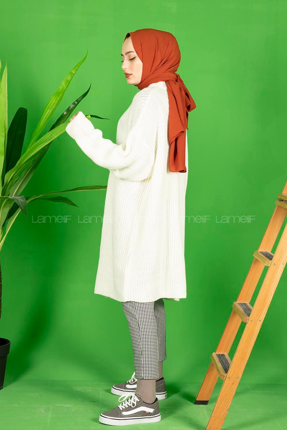 Modalamelif Ekru Oversize Triko Tunik