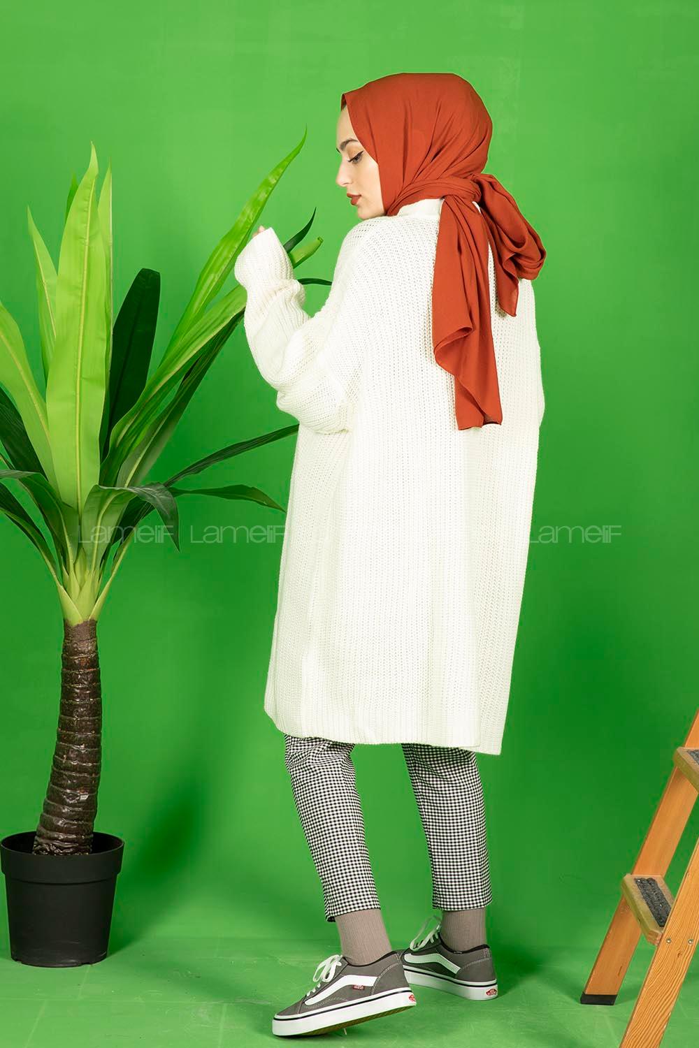 Modalamelif Ekru Oversize Triko Tunik