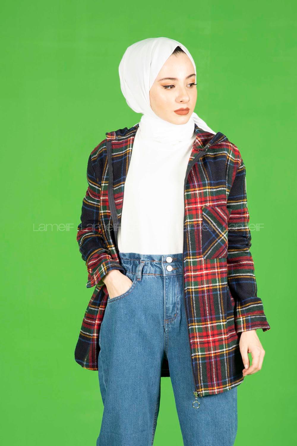 Modalamelif Önü Fermuarlı Cepli Gömlek Lacivert