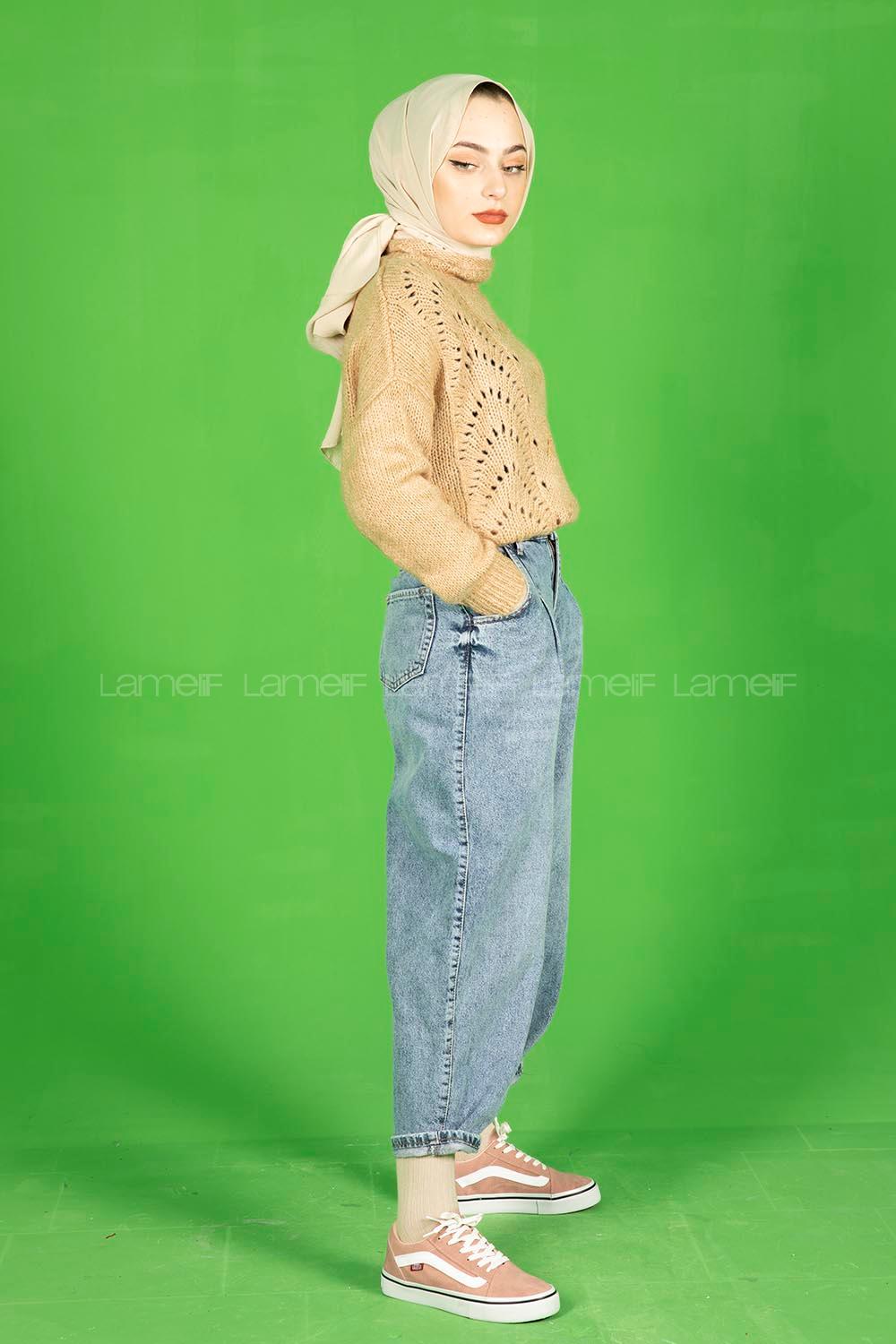 Modalamelif  Yarım Balıkçı Yaka Kazak Sütlü Kahve