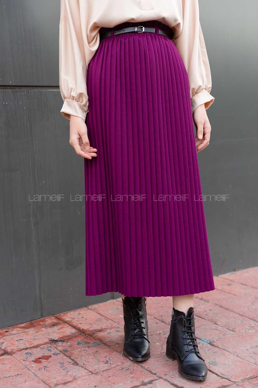 Modalamelif Kemerli Mira Etek Mürdüm