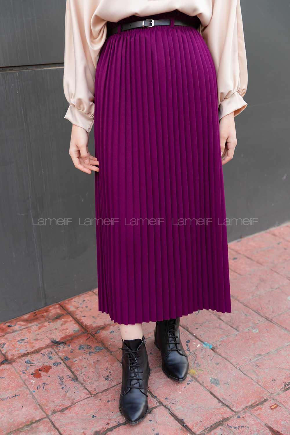 Modalamelif Kemerli Mira Etek Mürdüm