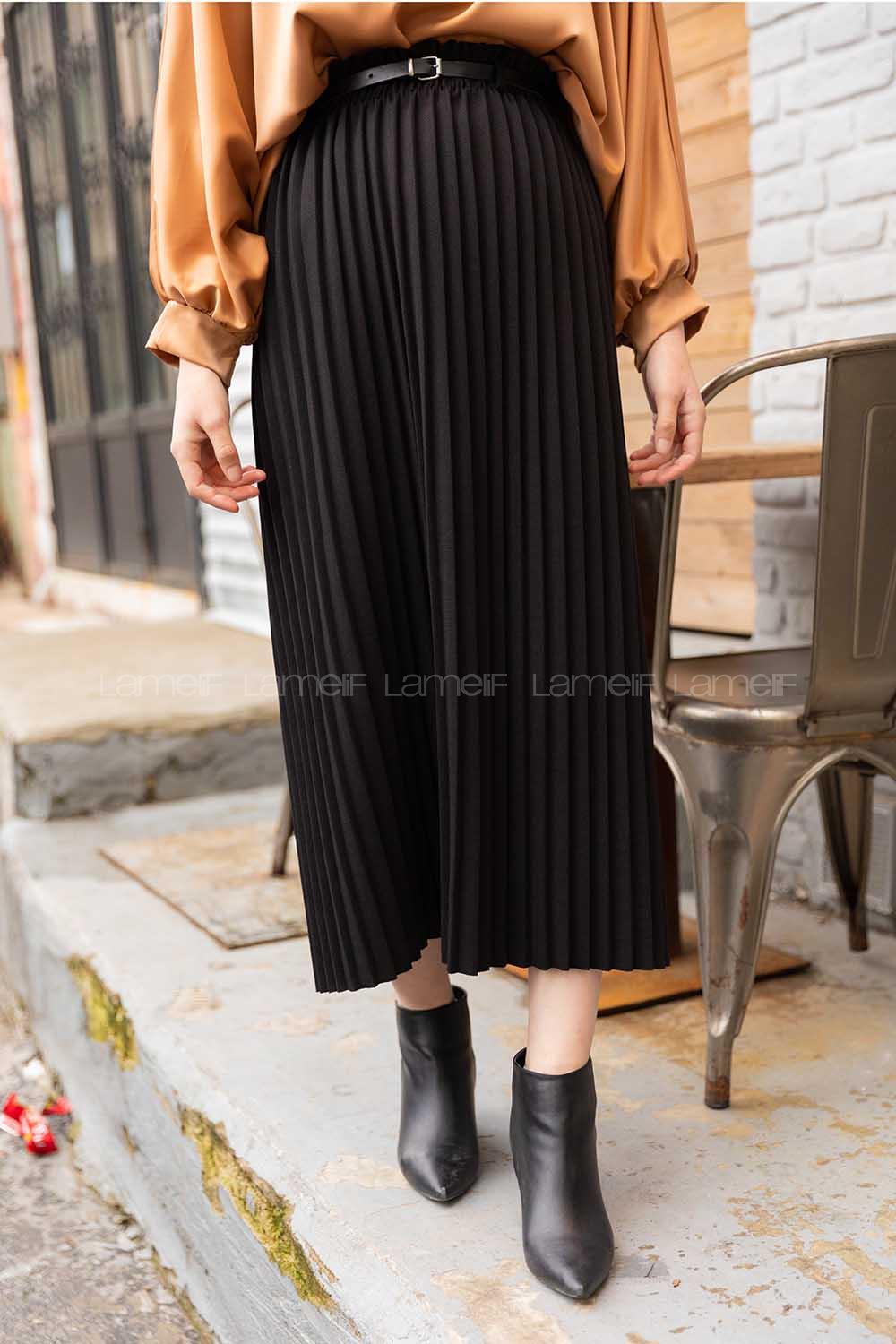 Modalamelif Kemerli Mira Etek Siyah