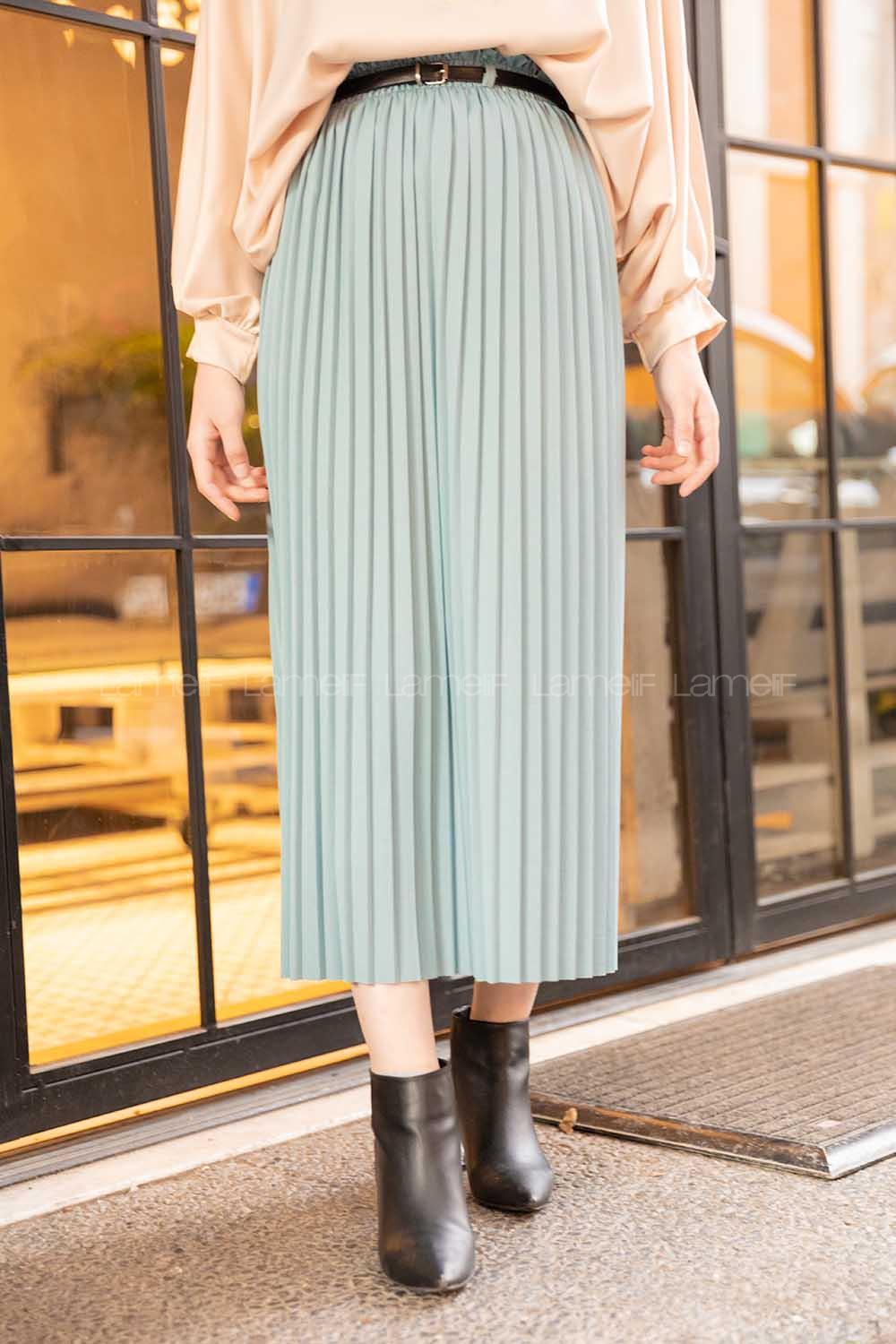 Modalamelif Kemerli Mira Etek Mint Yeşili