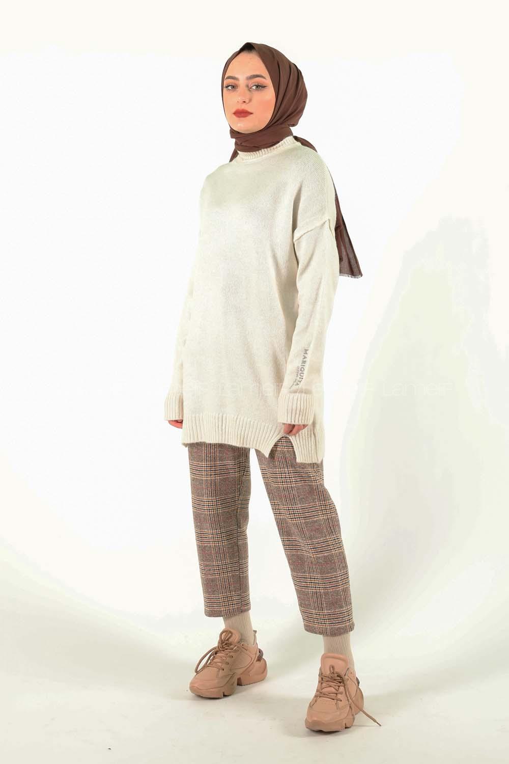 Modalamelif Ekru Örgü Kazak