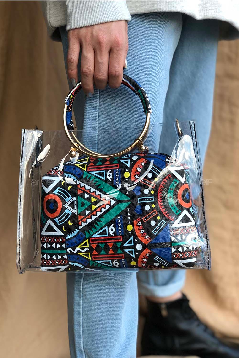 Modalamelif Geometrik Desen Çanta Siyah