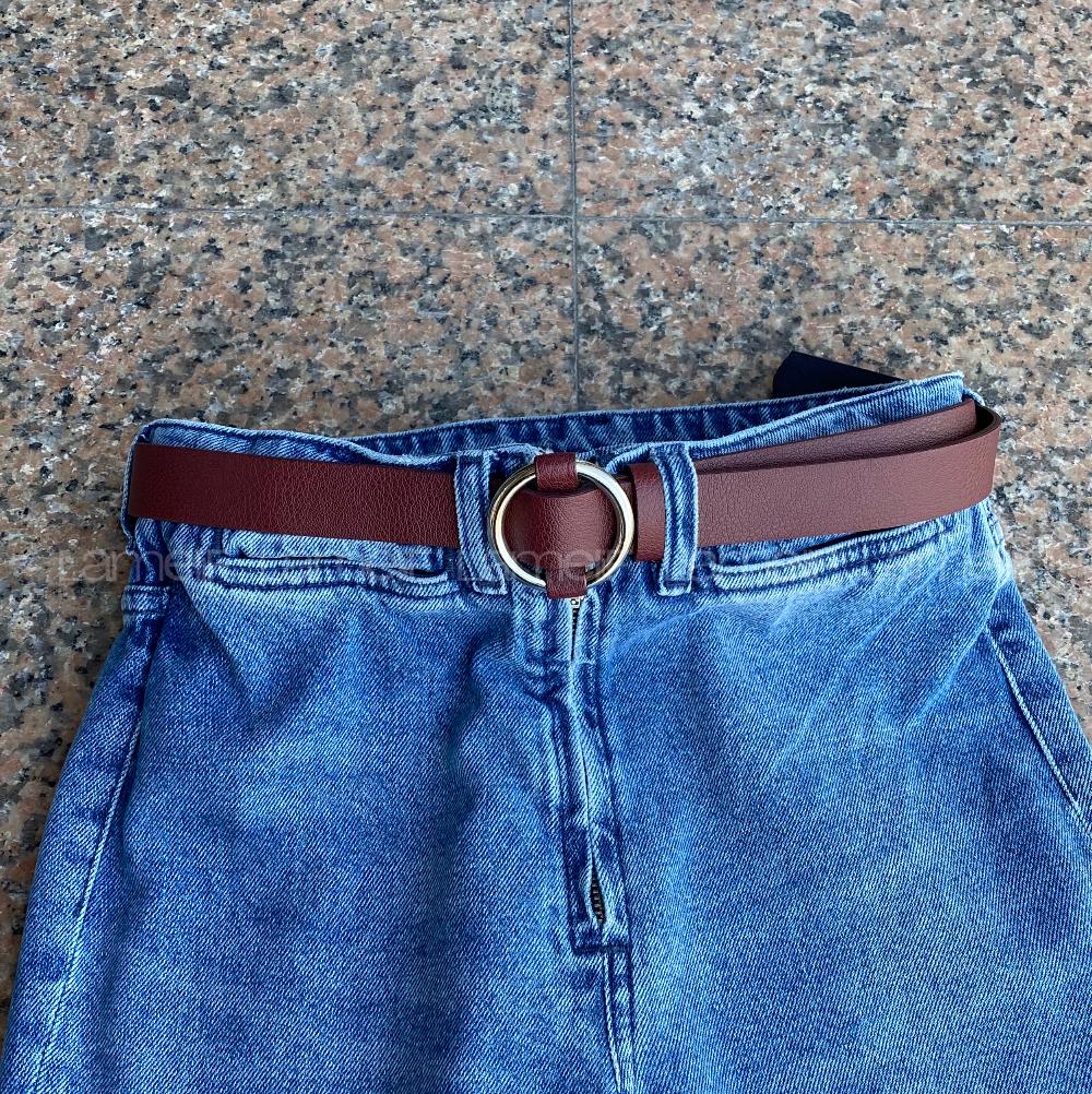 Modalamelif Daire Tokalı Gümüş Varaklı Kemer Bordo