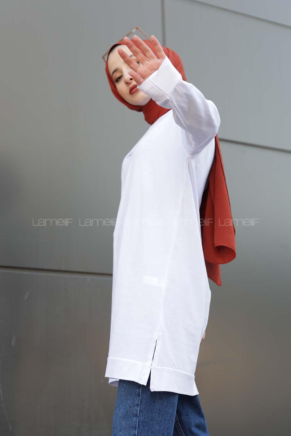 Modalamelif A Better Baskılı Sweatshirt Beyaz