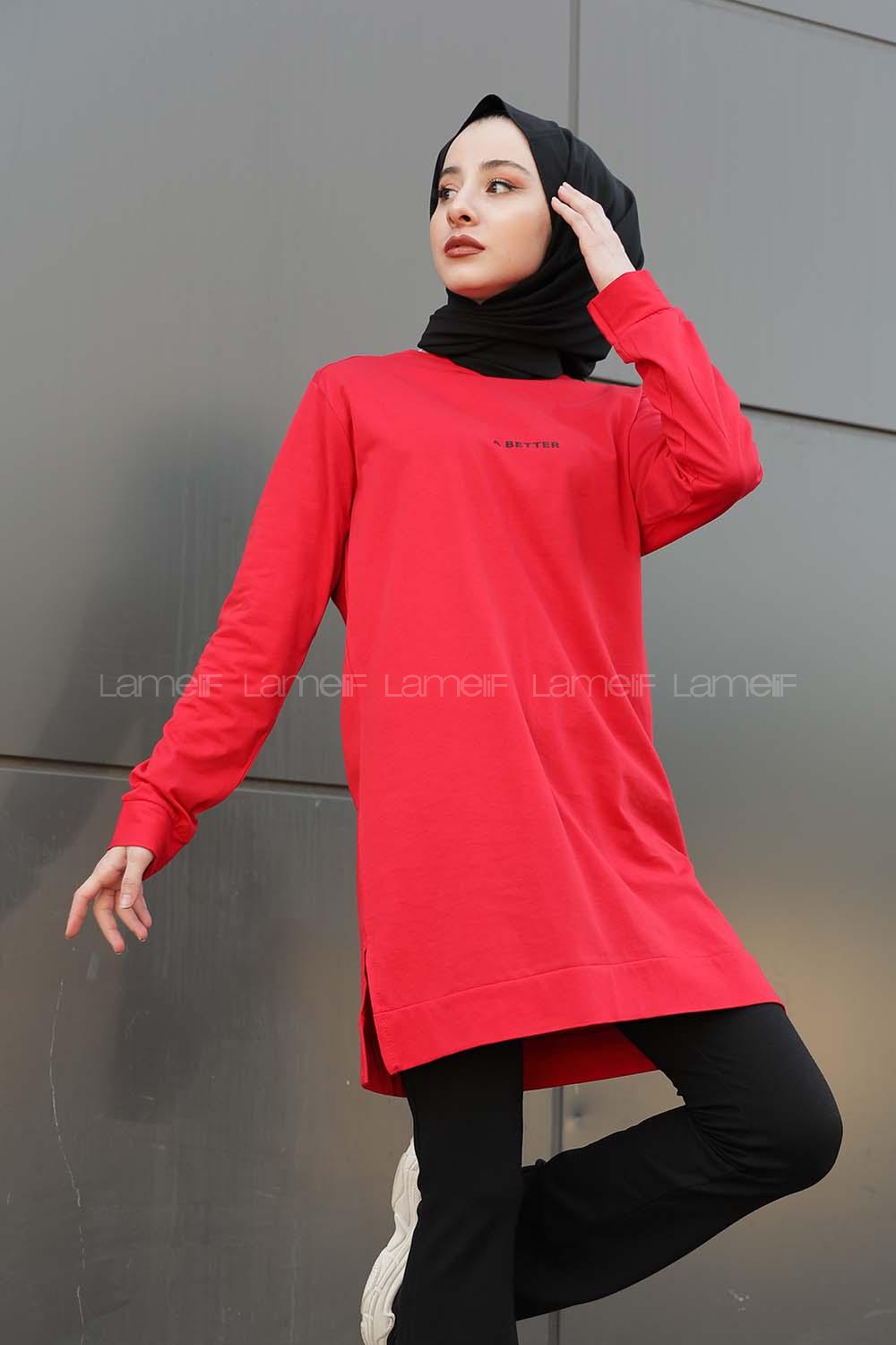 Modalamelif A Better Baskılı Sweatshirt Kırmızı