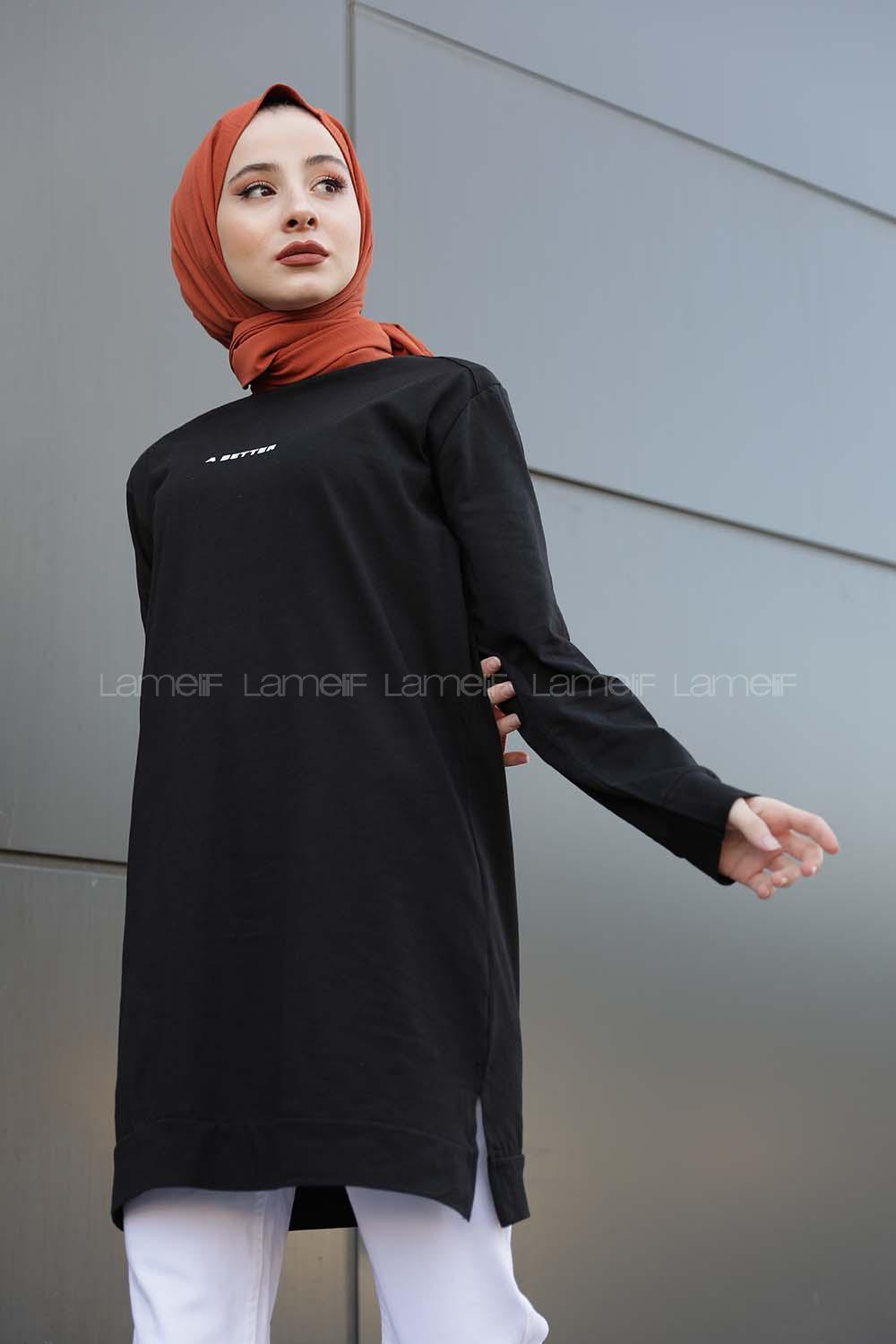 Modalamelif A Better Baskılı Sweatshirt Siyah