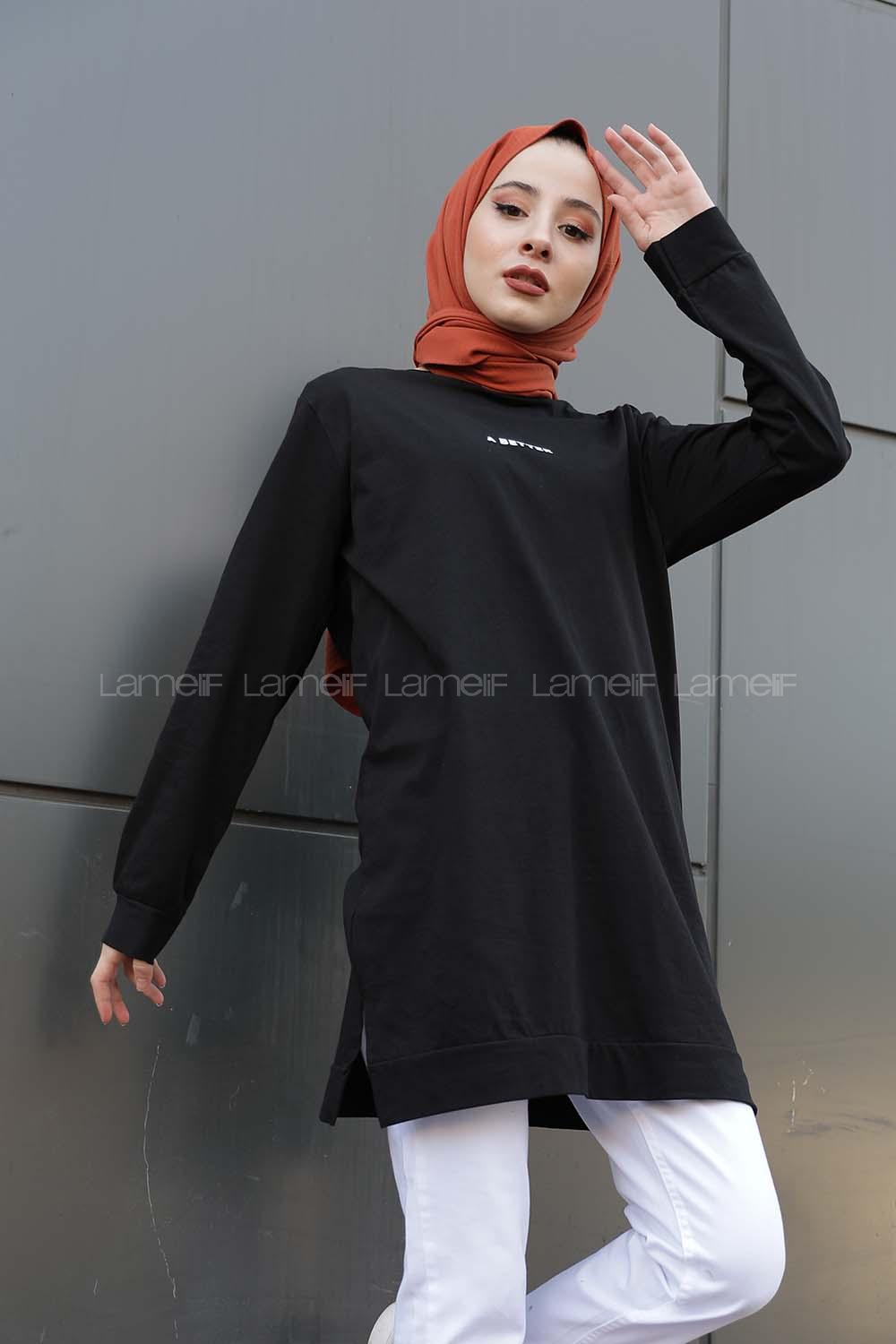 Modalamelif A Better Baskılı Sweatshirt Siyah