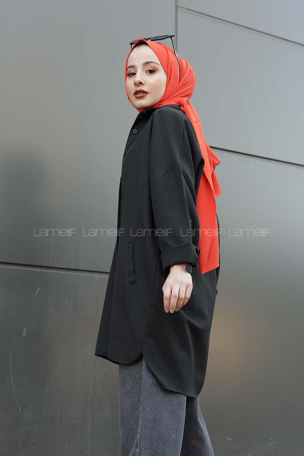 Modalamelif Boyfirend Gömlek Siyah