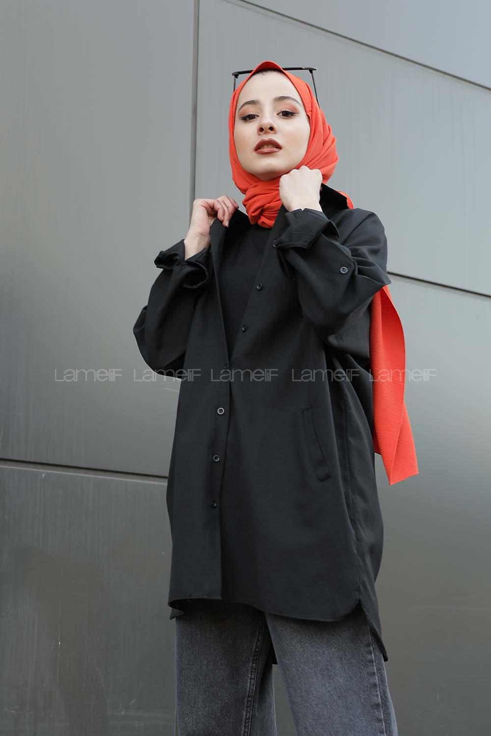 Modalamelif Boyfirend Gömlek Siyah