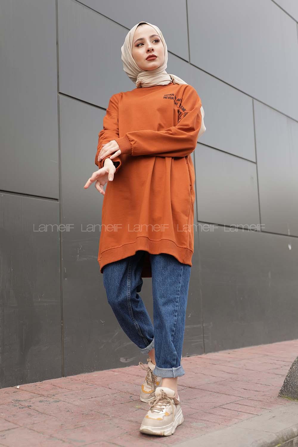 Modalamelif Yazı Baskılı Tunik Taba