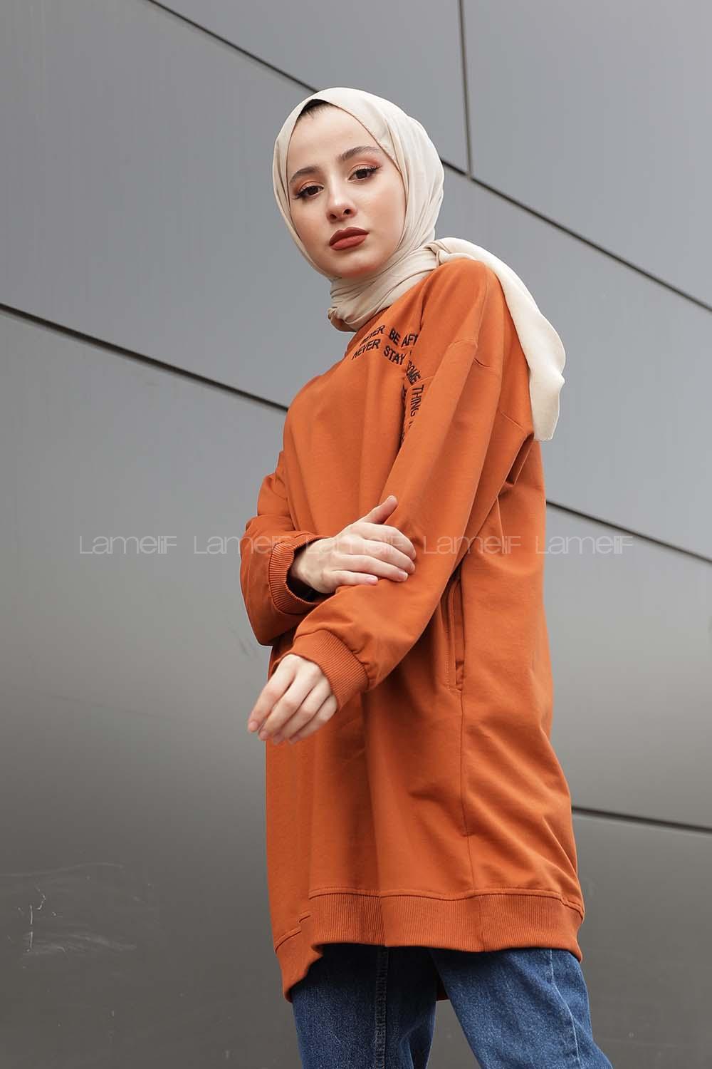 Modalamelif Yazı Baskılı Tunik Taba