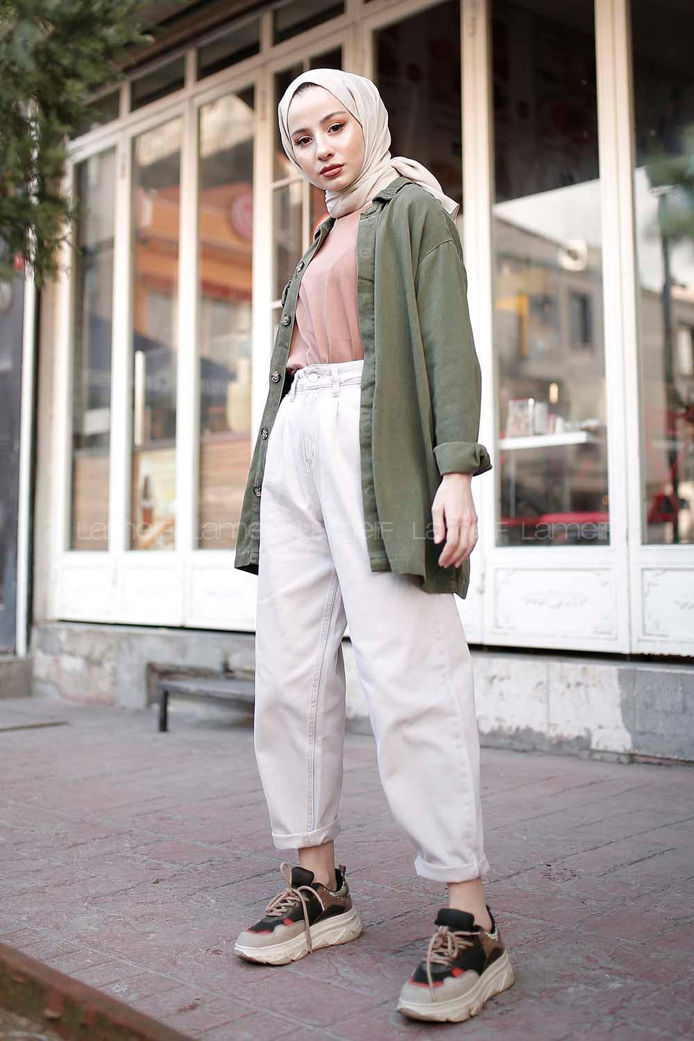 Modalamelif Gizli Cep Detaylı  Ceket Haki