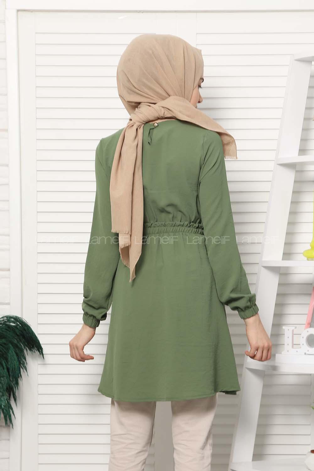 Modalamelif Bel Büzgülü Prenses Model Haki