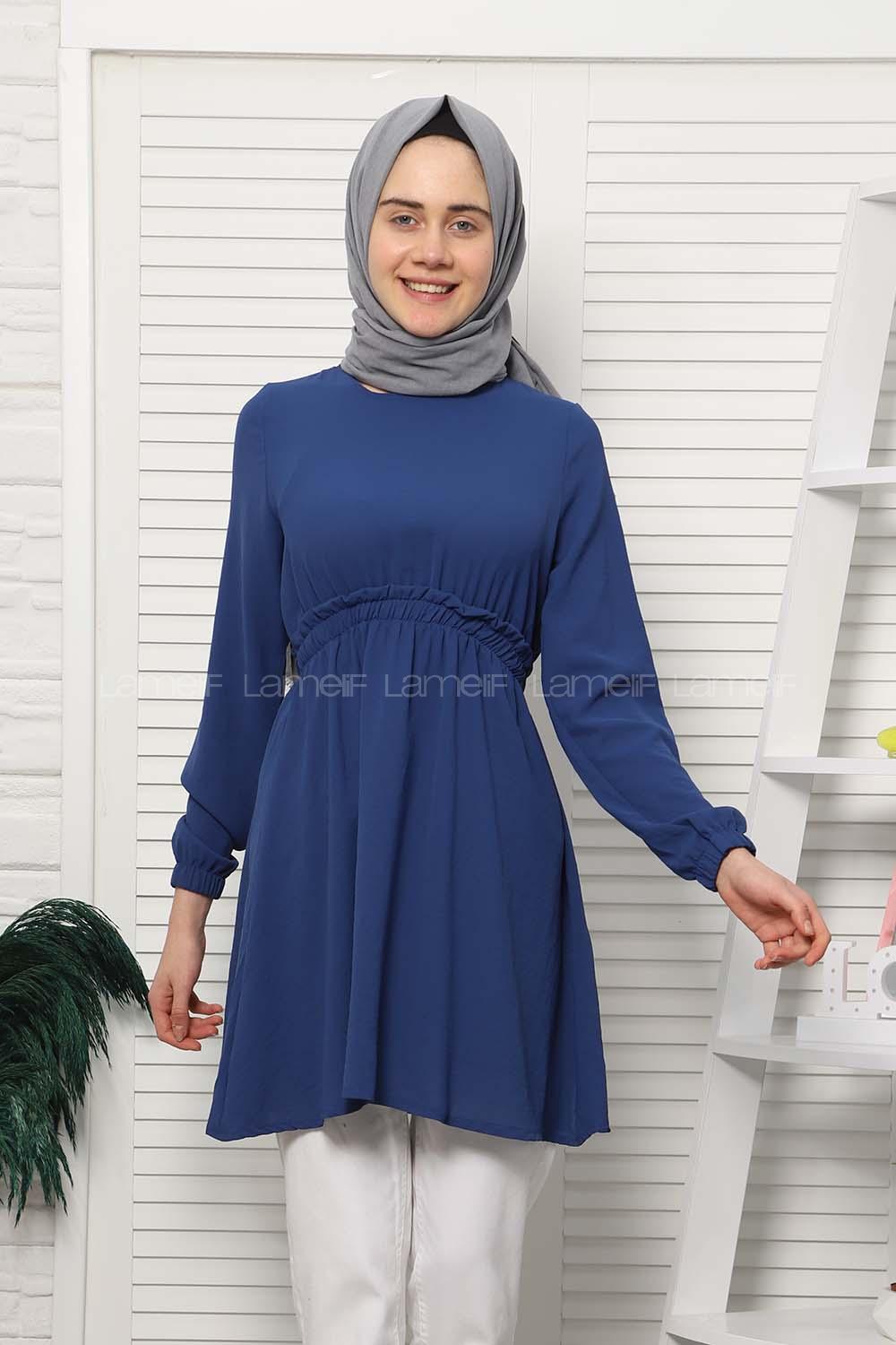 Modalamelif Bel Büzgülü Prenses Model İndigo