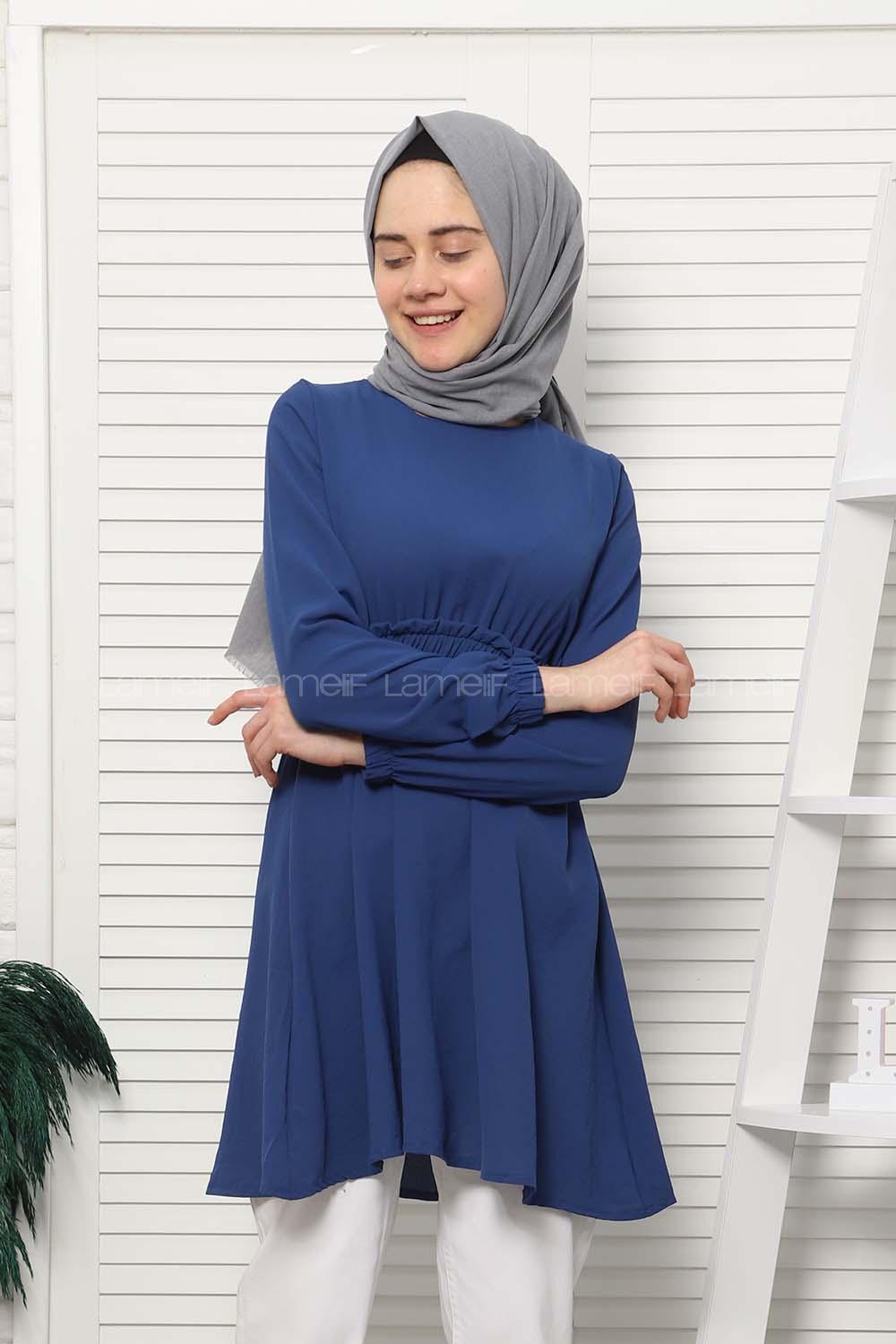 Modalamelif Bel Büzgülü Prenses Model İndigo