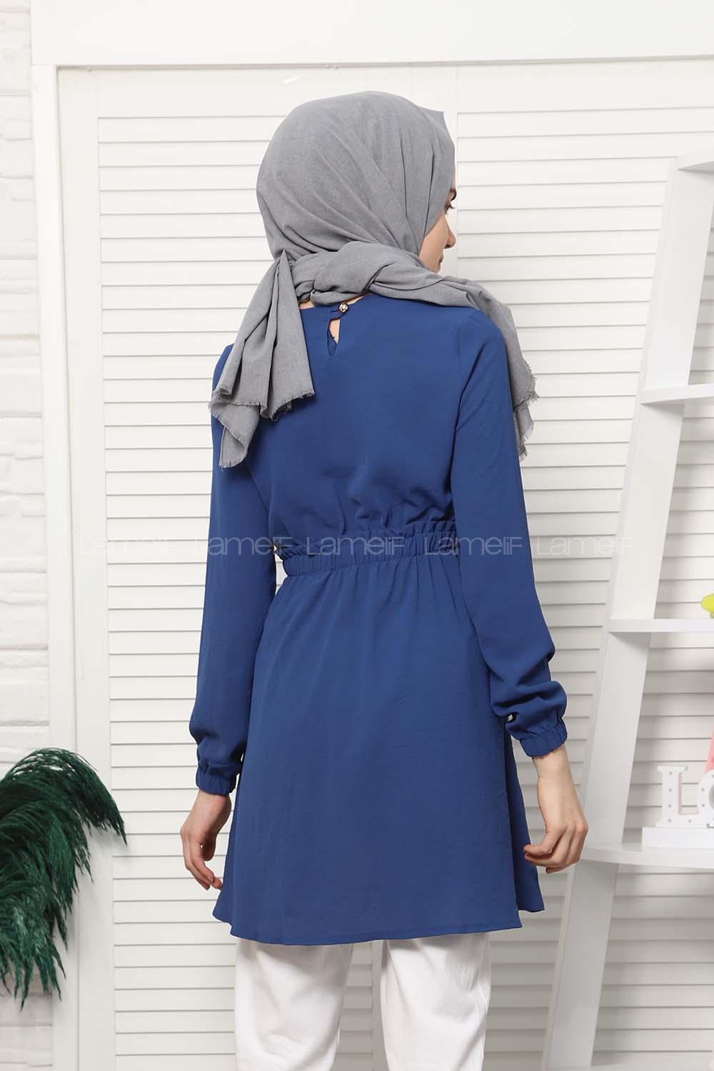 Modalamelif Bel Büzgülü Prenses Model İndigo