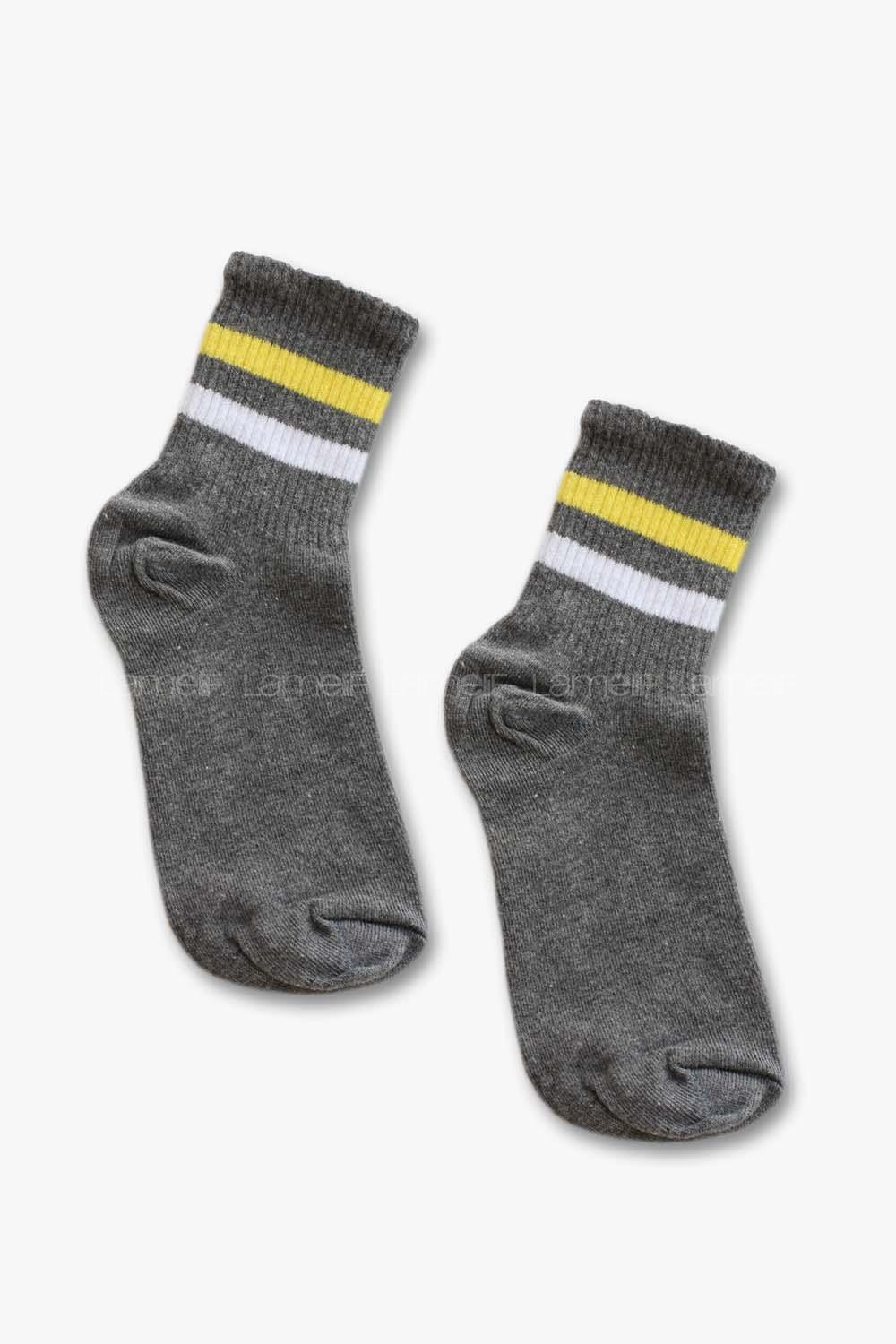Modalamelif Old Scholl Şeritli Gri Çorap