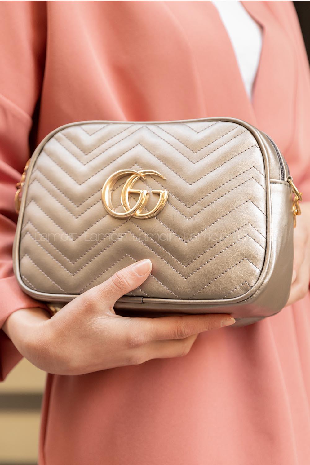 Modalamelif Metal Zincir Askılı Omuz Çantası Gümüş